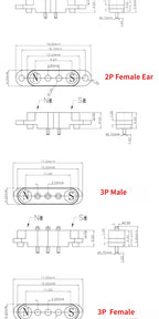 1/5Set 2A DC Magnetic Pogo Pin Connector 2Pin 3Pin 4 5 6 7 8 9 Pin Pogopin Male Female Spacing 2.5/2.80mm Spring Loaded Socket