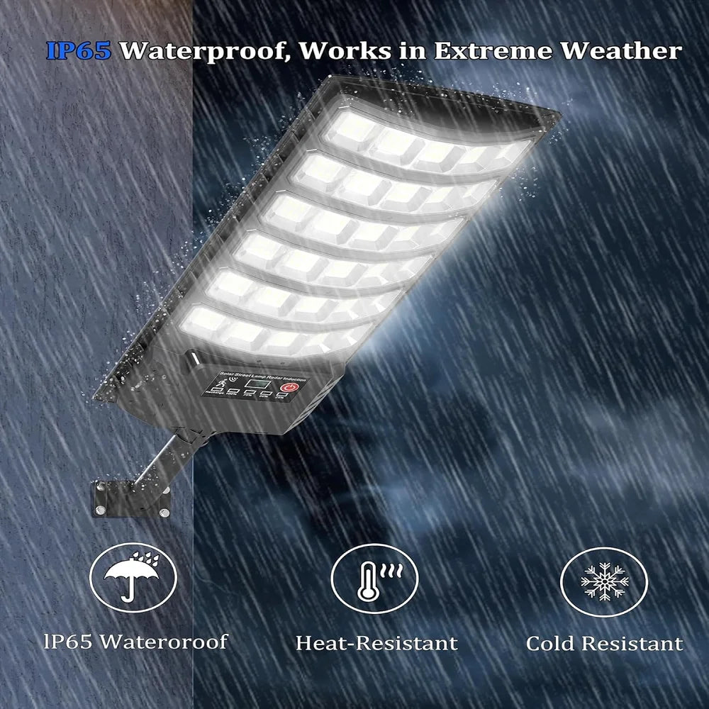 Solar Street Lights Outdoor Waterproof 50000LM Wide Angle Solar Light Parking Light with Motion Sensor for Security Street Light