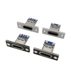 5/10Pcs Type-C USB 3.1 Female Jack Connector 2Pin 4Pin Charging Port USB C Socket With Screw Fixing Plate
