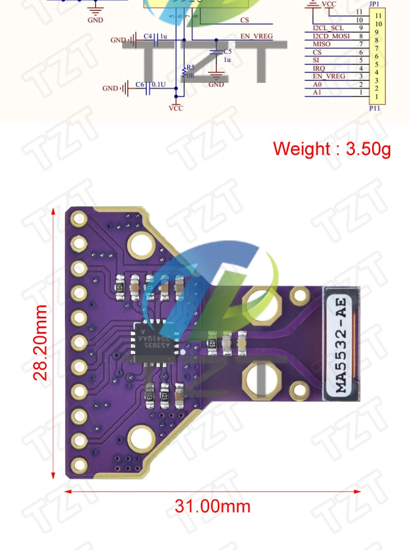GY-AS3935 AS3935 Light-ning Detector Digital Sensor SPI I2C Interface Distance Detection For Arduino