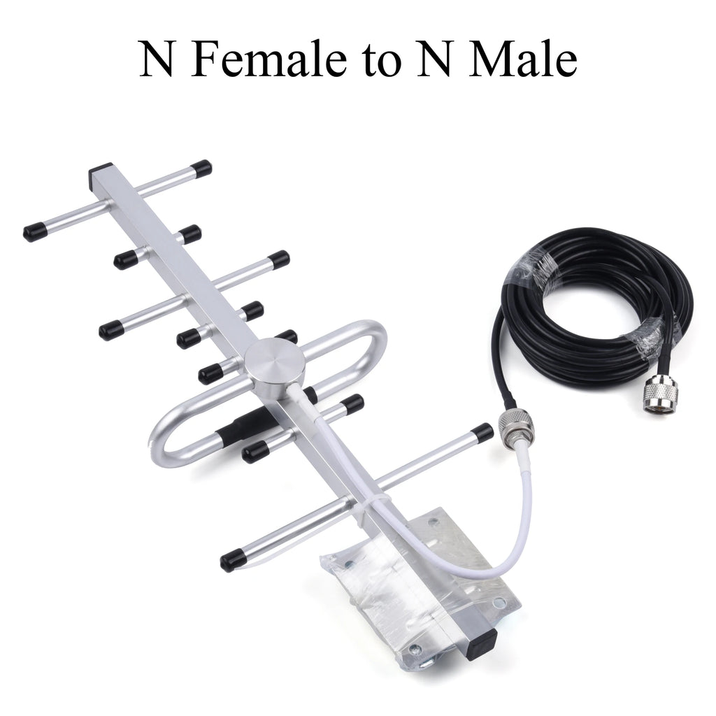 10dBi Outdoor Yagi Antenna 698-2700MHz For 2G 3G 4G LTE N Female Connector RG58 Coaxial Cable With SMA Male Extension Cable