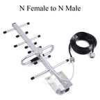 10dBi Outdoor Yagi Antenna 698-2700MHz For 2G 3G 4G LTE N Female Connector RG58 Coaxial Cable With SMA Male Extension Cable