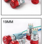 16MM 19MM 22MM 1NO1NC 3Pin 6Pin Mushroom Head Turn-Reset Stainless Steel 304 Metal Emergency Stop Button Switch