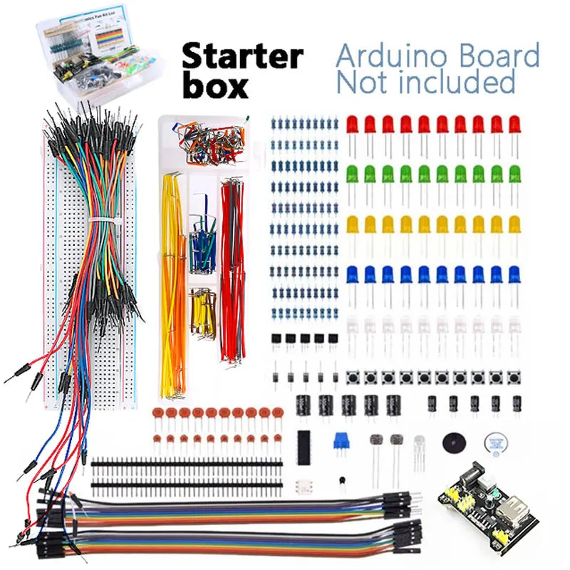 DIY Project Starter Kit For Arduino UNO R3 Kit Electronic DIY Kit Electronic Component Set With Box 830 Tie-points Breadboard