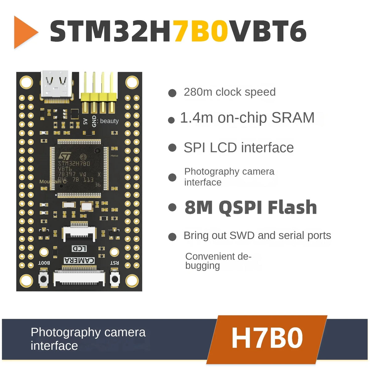 STM32H7B0 development board core  replaces STM32H750/743