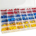 280/480/720/1200/1500pcs Quick Connect Terminal Kit - Cold Pressed Fork/Ring/Spade Lugs for Low Voltage DC Wiring Systems