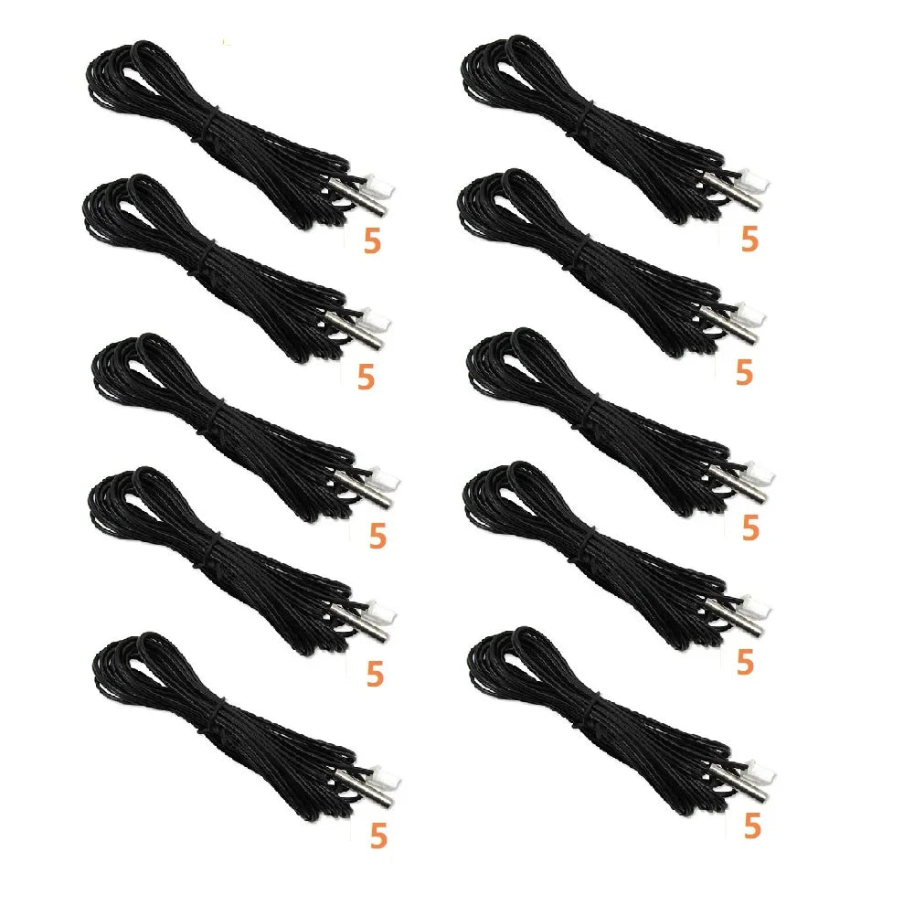 10pcs 10K Ohm 1% 3435 Thermistor Temperature Sensor Cylinder Probe With Wire Thermistor Temperature Sensor Waterproof