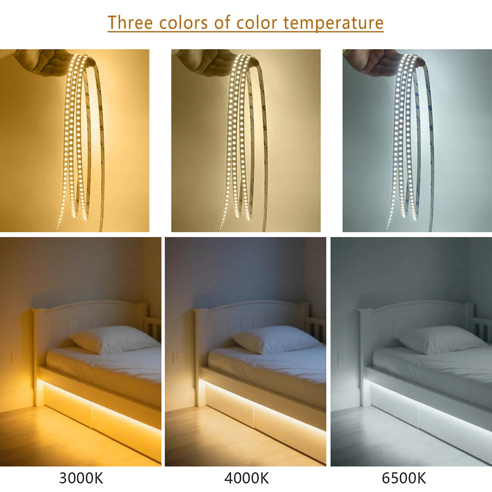 5mm 8mm PCB Led Strip Light 1 LED Cut 12V 24V 5m 2835 SMD 120LEDs/m High Brightness Flexible Tape LED Lighting Ribbon for Home