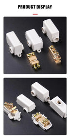 T‑Type Wire Connector ZK Terminal Splitter I-type Brass Clamp Electrical Wire Junction Box for Household Lighting Socket Wiring