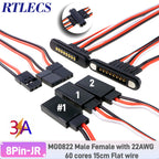 3A Magnetic Spring Loaded Pogo Pin Connector 24VDC LED Snap-on JST SM JR Servo Extended Cable 5/6/7/8/9 Pin Male Female Blind