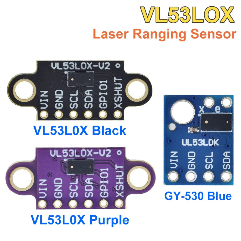 TZT VL53L0X Time-of-Flight (ToF) Laser Ranging Sensor Breakout 940nm GY-VL53L0XV2 Laser Distance Module I2C IIC 3.3V/5V