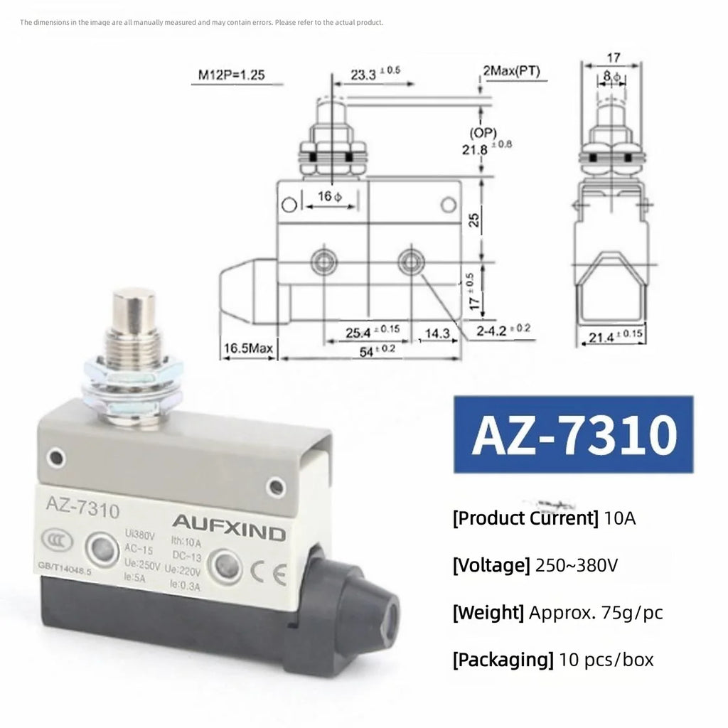 10A 250V AZ Waterproof Microswitch Travel Micro Limit Switch Small Horizontal Roller Lever AZ-7312 AZ-7311 AZ-7121 AZ-7310 TZ