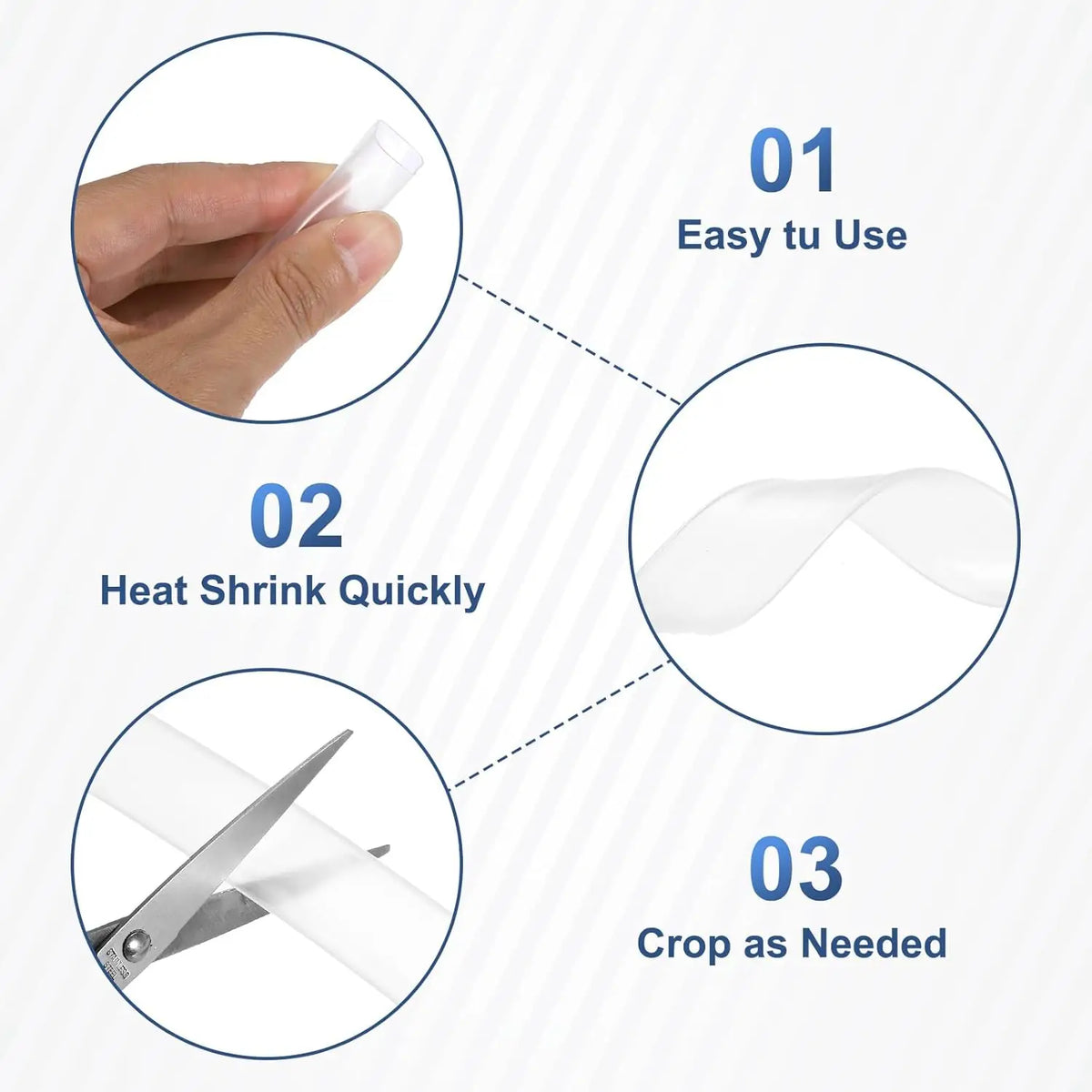 Φ1.6mm to Φ50mm Heat Shrink Tubing-3:1 Ratio Dual Wall Adhesive Lined Shrinkable Wire Wrap Tube Waterproof Industrial Clear