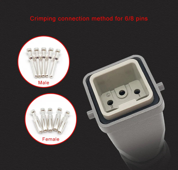 HA Heavy Duty Connector Kit 4/5/6/8 Core Pins Male&Female Insert Plug HDC-HA Rectangular Waterproof Industrial Aviation Socket