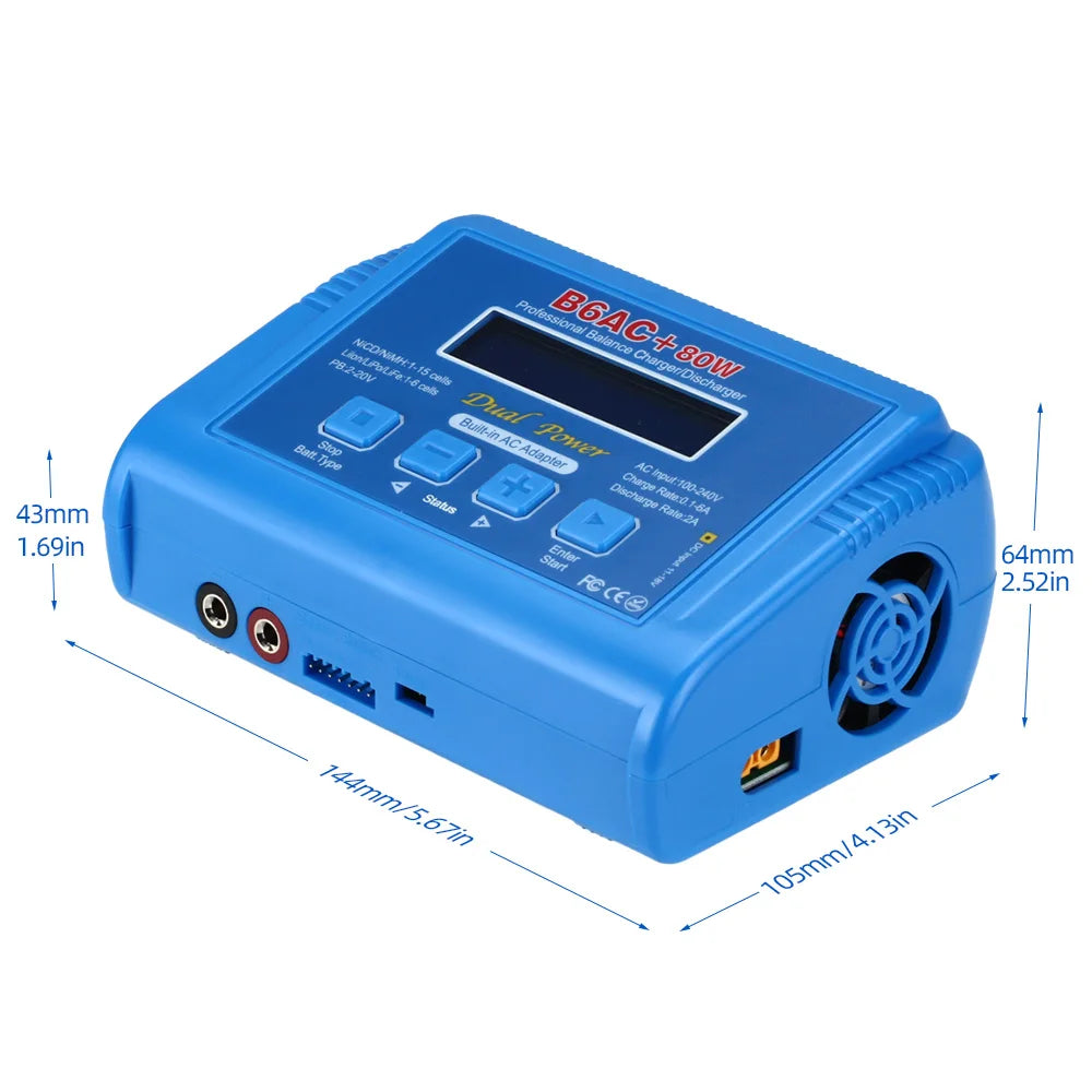 HTRC IMAX B6 AC 80W 6A Digital LCD Balance Charger for Lipo LiFe NiMh NiCd RC Drone Car Battery