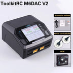 ToolkitRC M6DAC PRO V2 Dual Channel Smart Lipo Battery Charger Discharger AC 200W DC 800W 16A for 1-6S LiHV LiPo PD65W FPV Drone