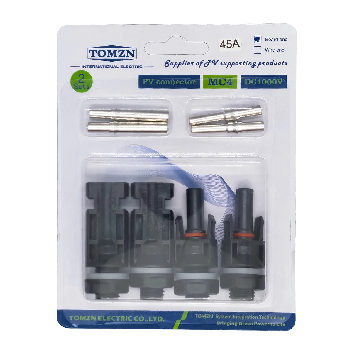 TOMZN 2 Sets of PV Solar Connectors 1000V 1500V 32A 45A Panel Branch PV Photovoltaic Wire/Board Terminal Box Inverter IP67 10LOT
