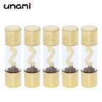 5Pcs 10x38mm Gold Plated Glass AGU Fuse 10A 15A 20A 25A 30A 40A 50A 60A 70A 80A 100A Car Audio Amp Amplifier Car Fuses