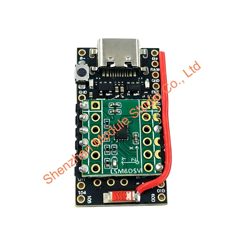 Smol Slime Pre‑Soldered Board with LSM6DSV Module, NRF52840 Pro‑Micro, Antenna & Buttons Pre‑Welded