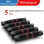 5Pcs RJ45 Docking Connector Ethernet Network Straight-through Waterproof IP67 Header , Outdoor Broadband Network Cable Extender