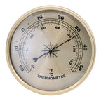 652F Diameter 90mm Gold Frame Wall Hanging Wireless Alarm Clock Barometer Thermometer Hygrometer for Indoor Outdoor