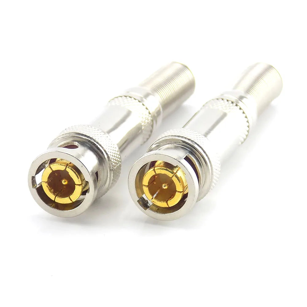 2/5/10pcs BNC Male Connector Solder Jack Copper Pin Coaxial Twist-on Adapter for CCTV Camera Surveillance Kit System C5