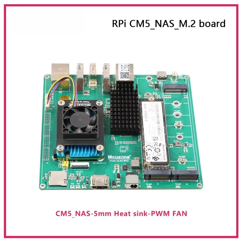 Raspberry Pi CM5_NAS_M.2 board,3* NVME ssd, M.2 support 22110 2280 2242,2.5Gbps ETH and GIGA ethernet, OpenMediaVault,4*PCIE