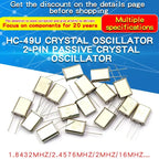 5PCS HC-49U Quartz Crystal Resonator Passive Oscillator 49U DIP-2P 2MHz 4MHz 6MHz 8MHz 9MHz 10MHz 12MHz 16MHz 27MHz