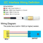 1PCS SHT40 SHT30 SHT20 SHTC3 SHT41 SHT45 SHT35 SHT31 Temperature Humidity Sensor PE Coppper I2C Probe with IIC Interface