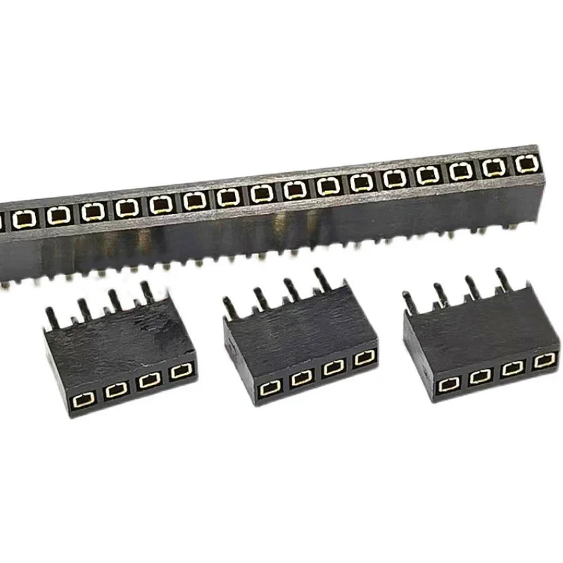 20pcs 2.54mm Pitch Single Row 1X3/4/5/6/12/20P 40Pin PH6.8mm Square Terminal Socket Gold Rohs Female Pin Header Connector