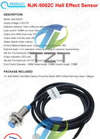 1/2/5pcs TZT NJK-5002C Hall Effect Sensor Proximity Switch NPN 3-Wires Normally Open + Magne