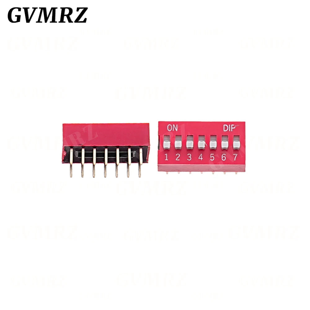 10PCS 2.54mm DIP Switch Red Blue 1 2 3 4 5 6 7 8 9 10 12 PIN PCB Mounted Toggle Code Switch ON OFF Selector for Circuit Board