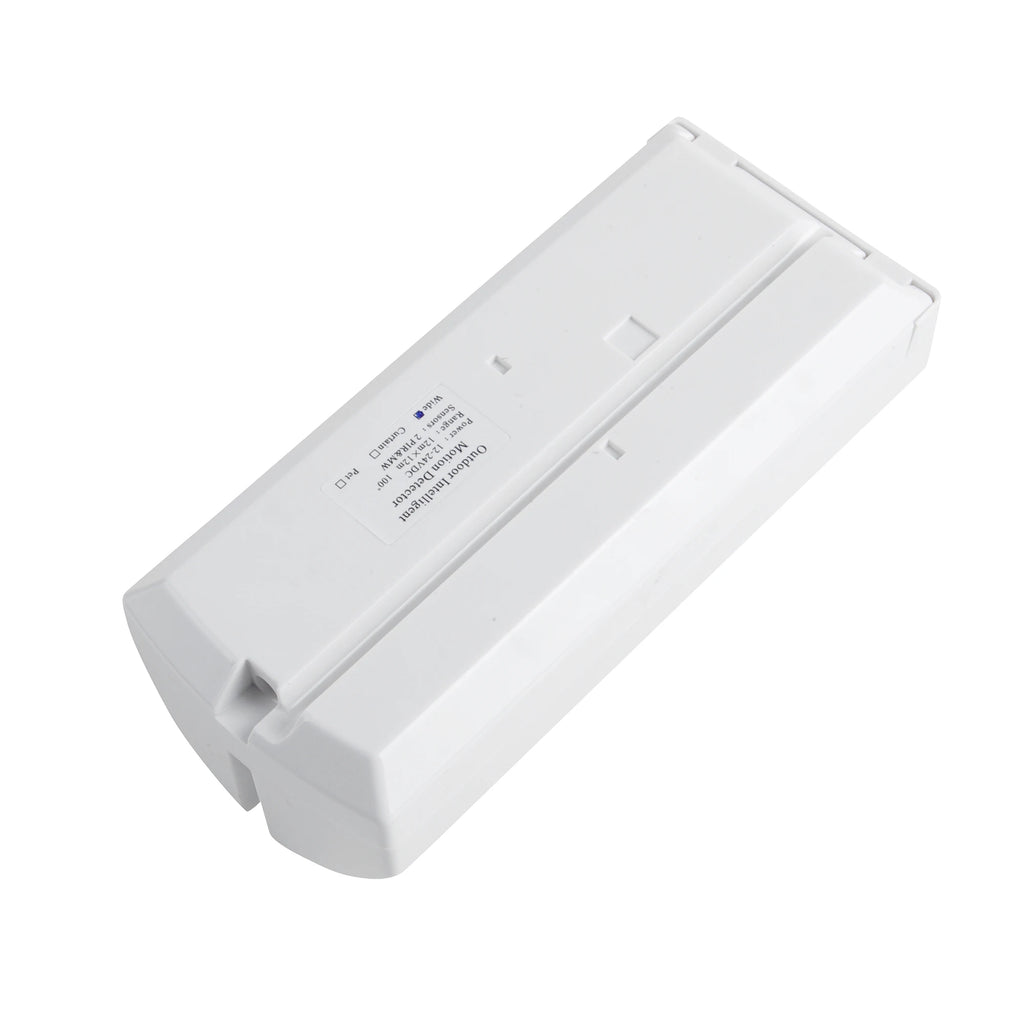 DC12V Outdoor Wired Microwave PIR Motion Sensor Alarm with Rain Cover 12M 100 Degrees Wide Angle Detection Anti-pet Anti-mask