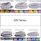 5M 5050 SMD LED Strip RGB RGBW (RGB + White) RGBWW (RGB+Warm White) RGBCCT Flexible LED String Light 5M/ 300 LEDs 12V 24V Home