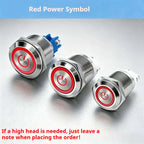 16/19/22MM Push Button Switch Screw Terminal Self-locking Latching Momentary Metal Black 12/24/220V Waterproof Power Start Stop