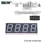 2pcs 0.8inch Digital tube Common AnodeCathode Red 1 2 Bit digital Tube LED Display 7 segment 0.8 3 4