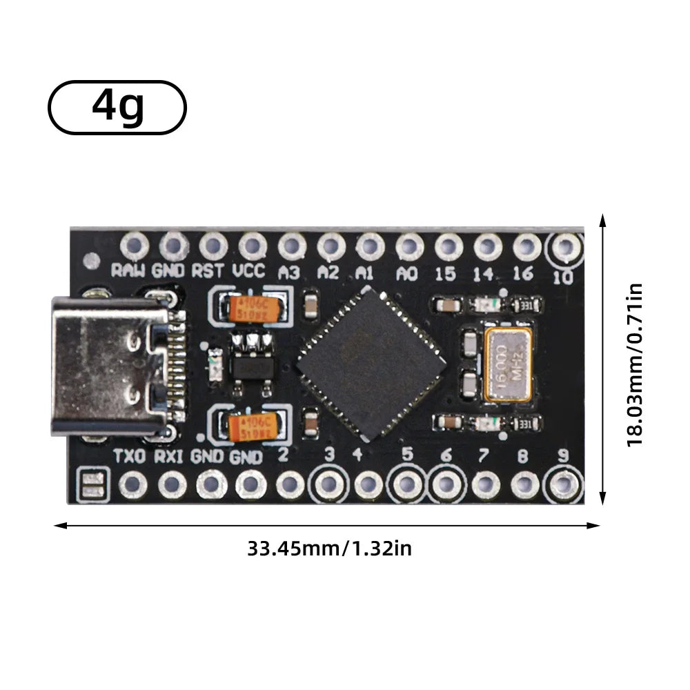 ATmega32U4 Type-C MINI USB Pro Micro For Arduino ATmega32U4 5V/16MHz Module With 2 Row Pin Header For Leonardo Usb Board