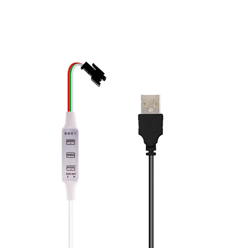 SP002E Mini 3Key LED Controller USB DC For RGBIC WS2812B UCS1903 SK6812 Addressable Pixels LED Strip Lights DC5V-24V