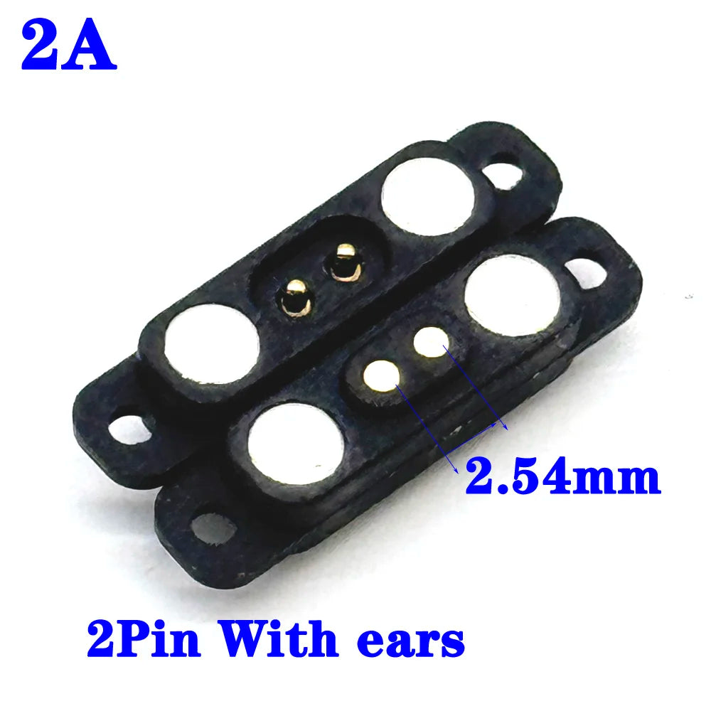 1sets DC 36V 5A Waterproof Magnetic Pogo Pin Connector 5Pin With Ears Pogopin Male Female Spring Loaded DC Power Socket