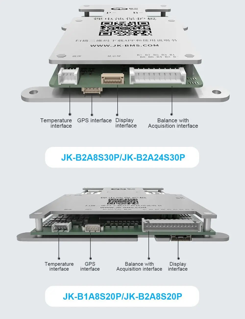 JK SMART ACTIVE BMS B1A8S10P 4S 5S 6S 7S 8S Smart Bms 100A Lifepo4 Li-Ion LTO Battery Active Balance 1A BT CANBUS Heat RS485