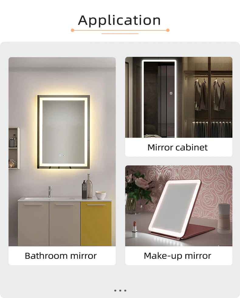 DC12V Touch Dimmer 5A 60W Single-Button Touch Time and Temperature Display LED Sensor Switch, Suitable for Bathroom Mirrors