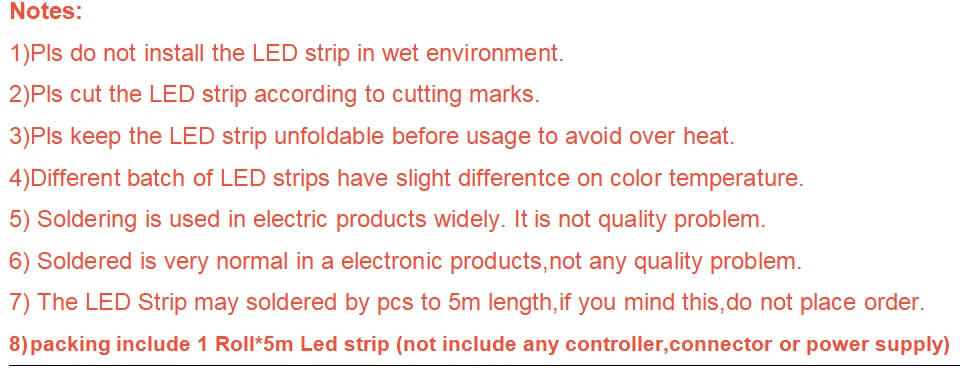 12V LED Strip 2835 8mm 5m IP20 Non Waterproof 120LEDs/m Blue/Red/Green/White /Warm White/Yellow/Pink/Natural White/Ice blue