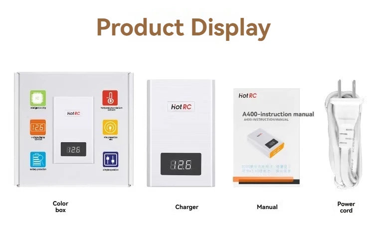 A400 RC Model Charger Balanced Charging for 3S/4S LiPo Batteries Fast Charging 11.1V 14.8V RC Vehicles, Cars, and Boats