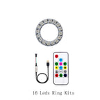 WS2812B DC5V Led Pixel Ring Individul AddressabIe Ring 5050 RGB WS2812 IC BuiIt-in Led ModuIe And 14Keys Lock USB  Controller