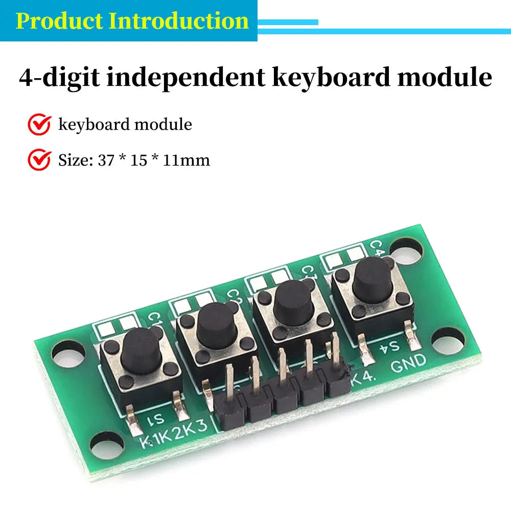 1x4 Single Row 4 Independent Push Button Module Arduino Electronic Experiment Teaching Development Board