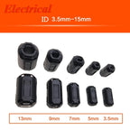 5MM 6.5MM 8MM 10MM 13MM 15MM Inner Bore EMI Filter Ferrite Bead Clip Cable Wire Noise Cancel Ferrite Ring Black/Grey