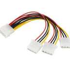 4Pin IDE Power Cables HY1578 4 Pin Molex Male To 3 Port Molex IDE Female Power Supply Splitter Adapter Cable