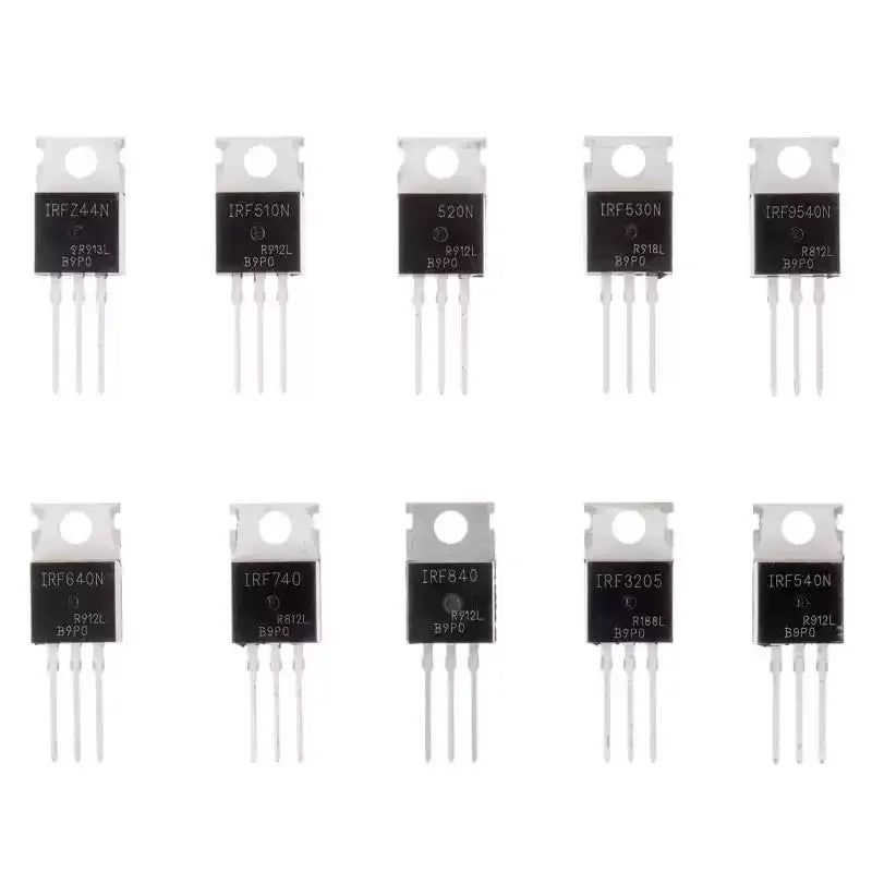 50PCS TO-220 MOSFET Transistor Kit IRFZ44N IRF510N IRF540N Assorted N-Channel Power MOS Tube Electronic Components Set