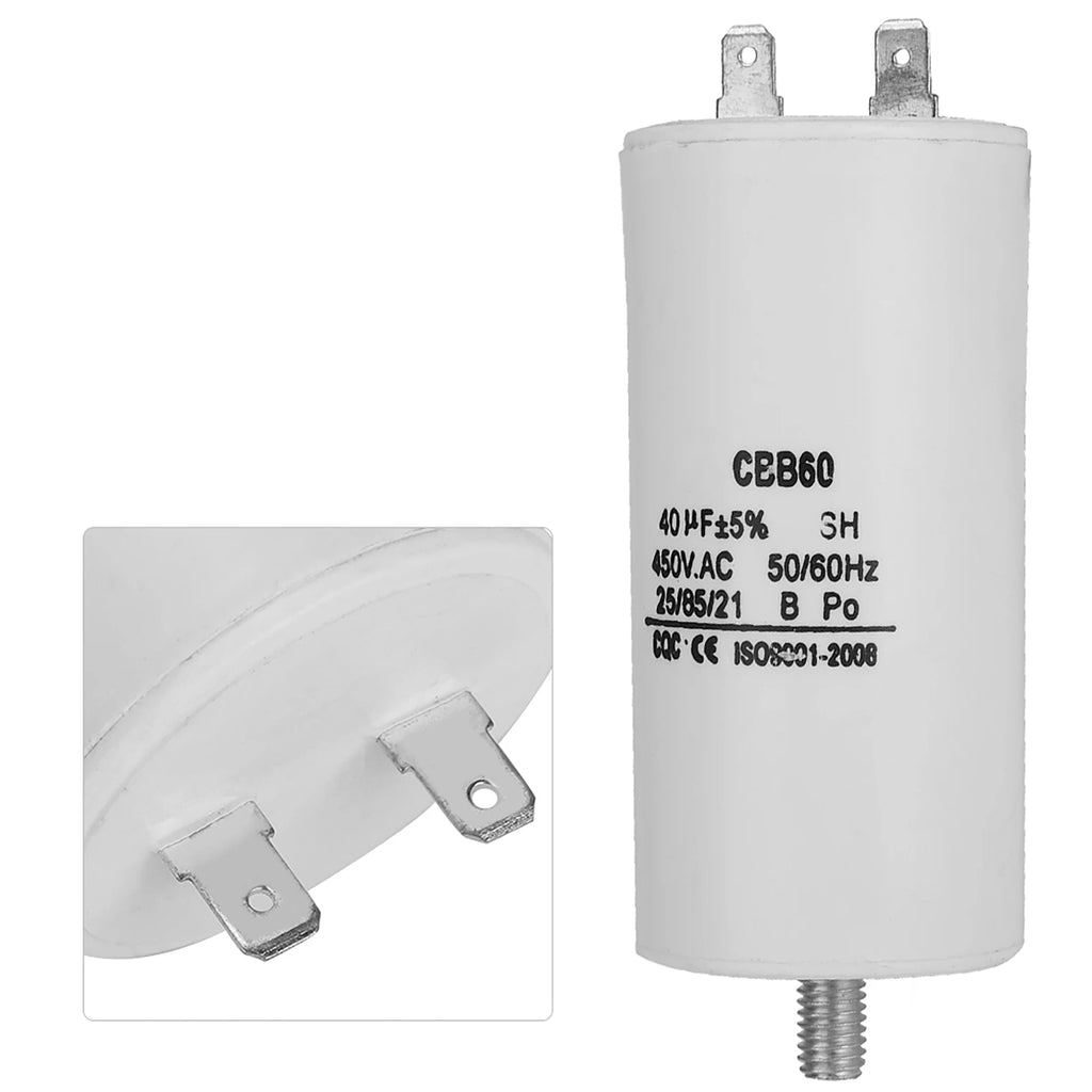 40μF Capacitor CBB60 450V 40μF Capacitor for Washing Machines 50/60Hz Water Pump Capacitor Capacitor
