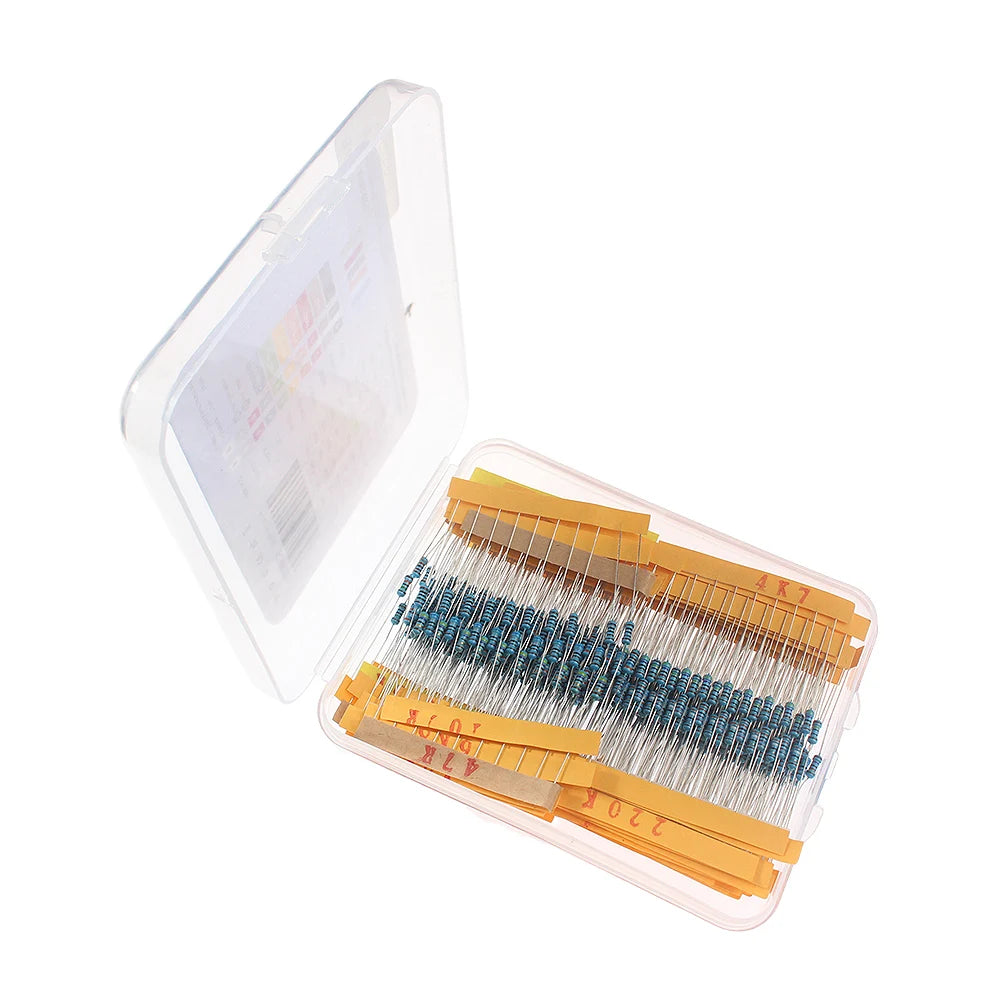 500/2500PCS Metal Film Resistor Assorted Kit 1/4W 1% 1R~10M ohm Resistance Diy Electronic Kit
